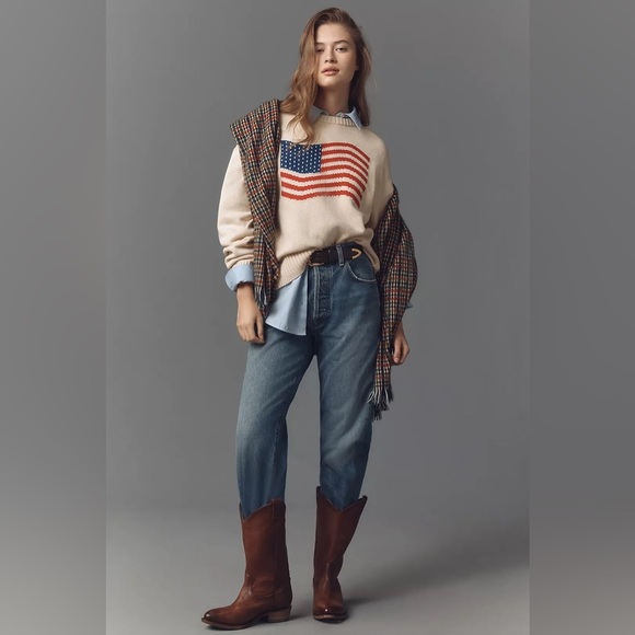 NWT! Anthropologie Porridge Americana Pullover Sweater - Size XL 🎡 - Picture 3 of 5